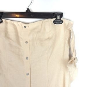 ASTR | cream off the shoulder button down dress